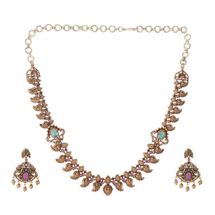 22k Gold Plated Kanaka Pravya Necklace Set