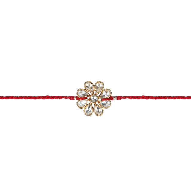 Round Kundan Rakhi