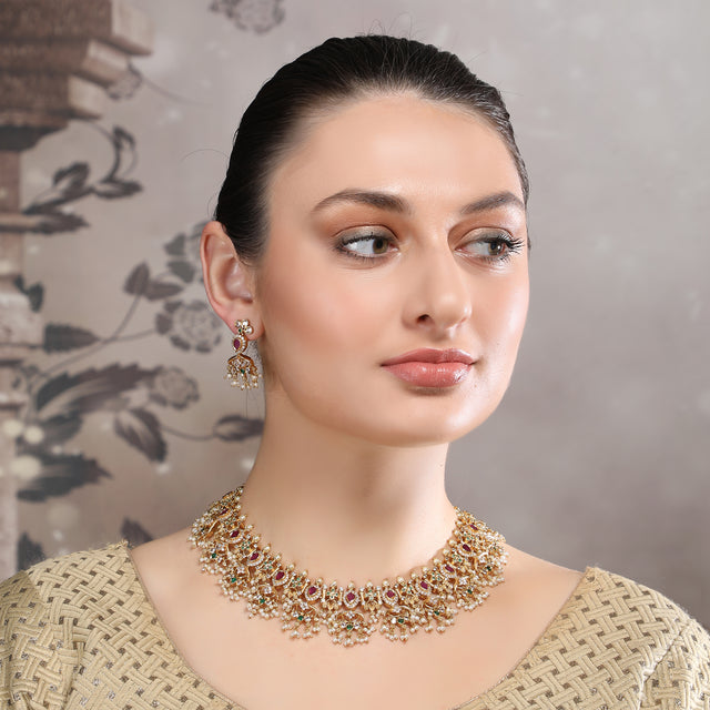 Eesha 22k Gold Plated Necklace Set