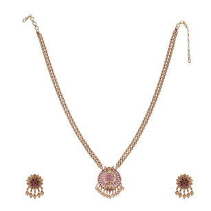 22k Gold Plated Kanaka Pavika Necklace Set