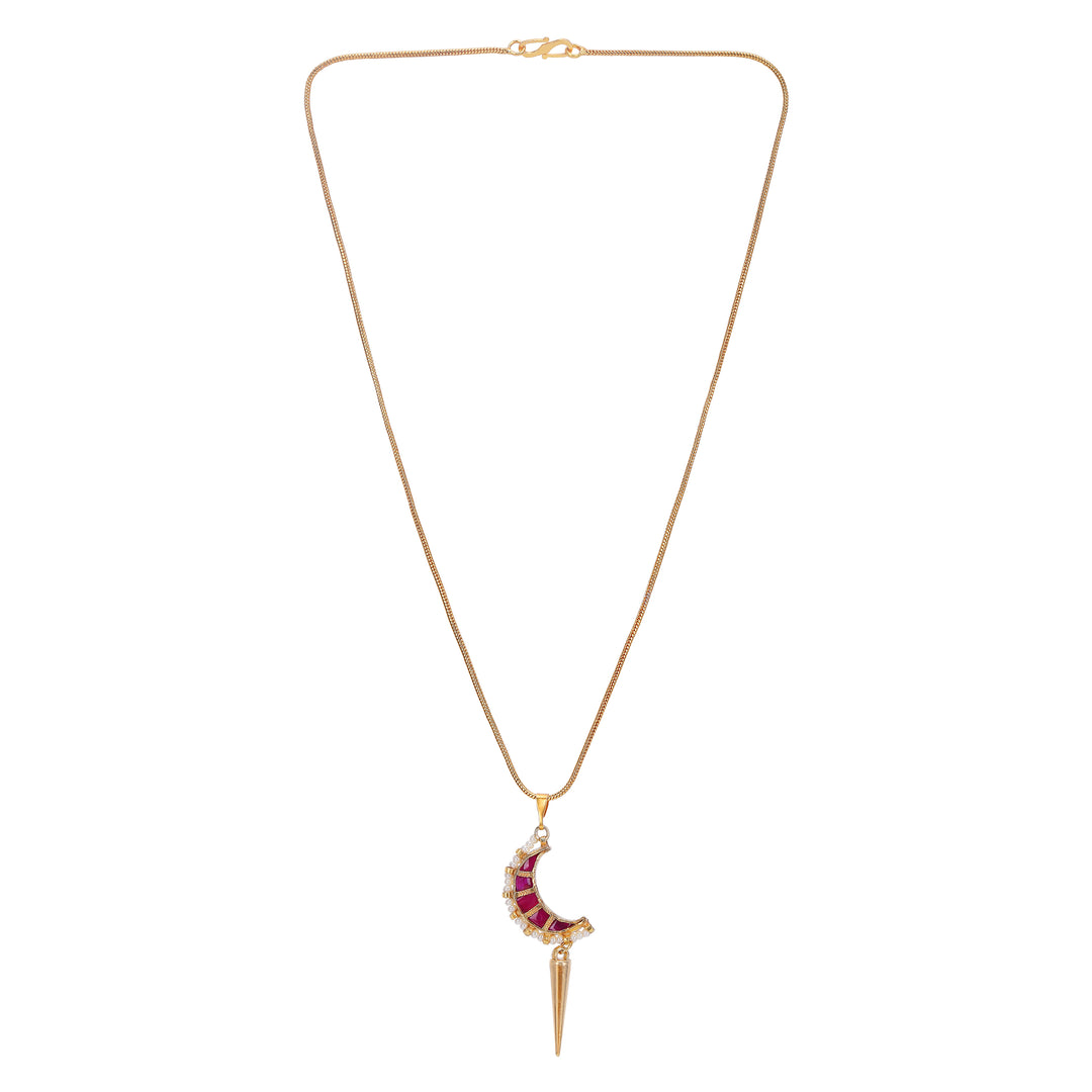 Noor 22 K Gold Plated Chand Kundan  Necklace