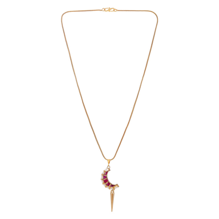 Noor 22 K Gold Plated Chand Kundan  Necklace