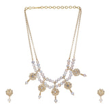 Gemstone Darpana 22k Gold Plated Necklace Set