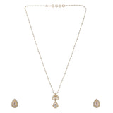 Gemstone Hamsika 22k Gold Plated Pendant Set