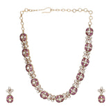 Gemstone Dhruvi 22k Gold Plated Necklace Set