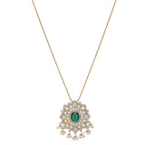 Gemstone 22k Gold Plated Pendant
