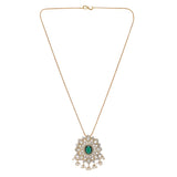Gemstone 22k Gold Plated Pendant