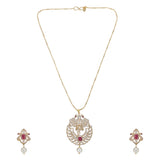 Gemstone navya 22k Gold Plated Pendant Set