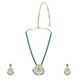 Gemstone Dhanishka 22k Gold Plated Pendant Set