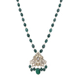 Gemstone Hiranya 22k Gold Plated Pendant Set