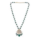 Gemstone Hiranya 22k Gold Plated Pendant Set