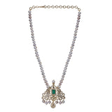 Gemstone Darika 22k Gold Plated Pendant Set