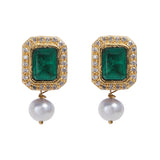 Gemstone Darika 22k Gold Plated Pendant Set