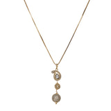 Gemstone Dipanwita 22k Gold Plated Pendant Set