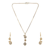 Gemstone Dipanwita 22k Gold Plated Pendant Set