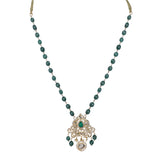 Gemstone Ganavi 22k Gold Plated Pendant Set