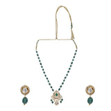 Gemstone Ganavi 22k Gold Plated Pendant Set