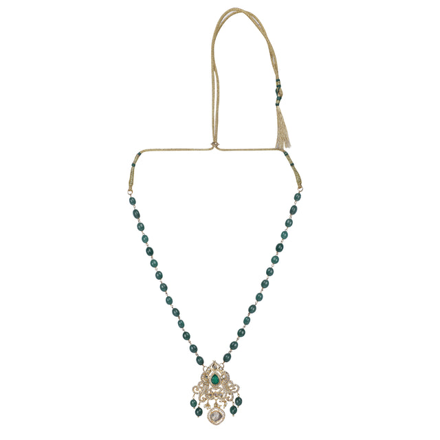 Gemstone Ganavi 22k Gold Plated Pendant Set