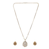 Gemstone Debanjali 22k Gold Plated Pendant Set