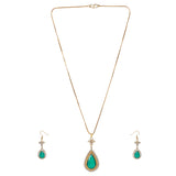 Gemstone Gaurika 22k Gold Plated Pendant Set