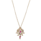 Gemstone Falguni 22k Gold Plated Pendant Set