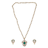 Gemstone Fulmati 22k Gold Plated Pendant Set