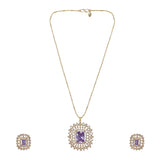 Gemstone Kanchana 22k Gold Plated Pendant Set
