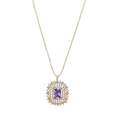 Gemstone Kanchana 22k Gold Plated Pendant Set