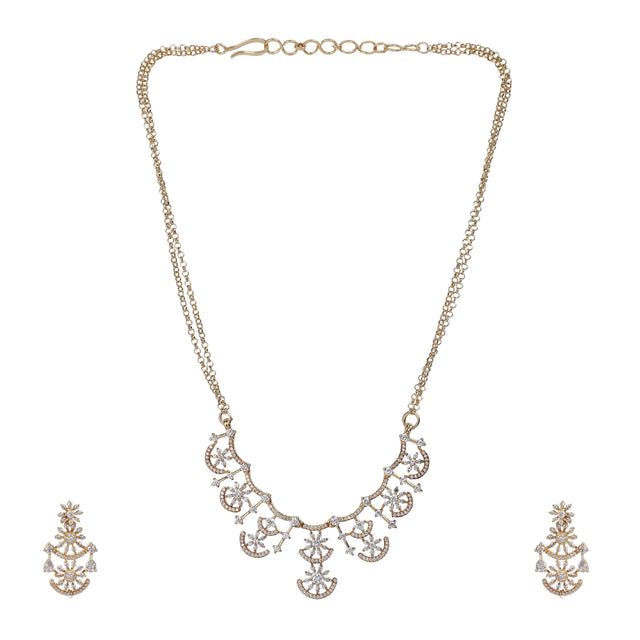 Gemstone Karishma 22k Gold Plated Pendant Set