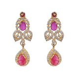 Gemstone Kashika 22k Gold Plated Pendant Set