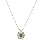 Gemstone Kaishori 22k Gold Plated Pendant Set