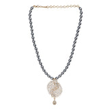 Gemstone Haarika 22k Gold Plated Pendant Set