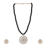 Gemstone 22k Gold Plated Pendant Set