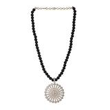 Gemstone 22k Gold Plated Pendant Set