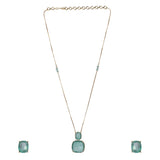 Gemstone Kanti 22k Gold Plated Pendant Set