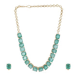 Gemstone Jasmit 22k Gold Plated Necklace Set