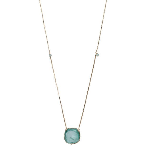 Gemstone Kajri 22k Gold Plated Pendant Set