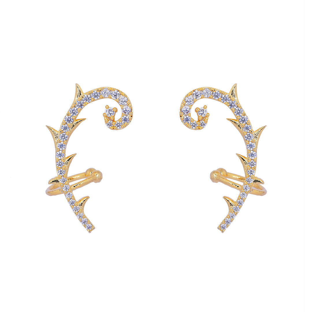 22k Gold Plated Jhilmil Sage Earclips