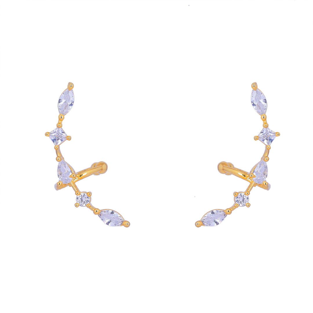 22k Gold Plated Jhilmil Pearl Earclips