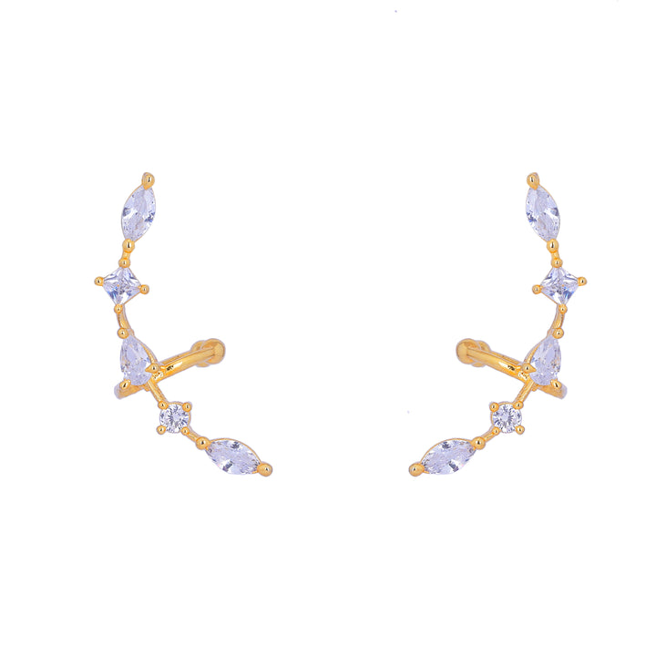 22k Gold Plated Jhilmil Pearl Earclips