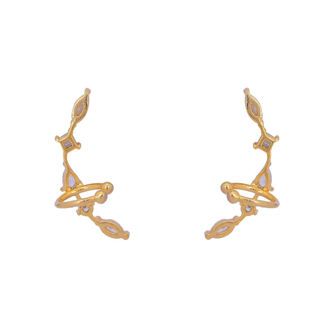 22k Gold Plated Jhilmil Pearl Earclips