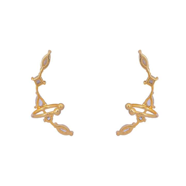 22k Gold Plated Jhilmil Pearl Earclips