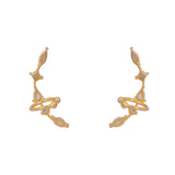 22k Gold Plated Jhilmil Pearl Earclips