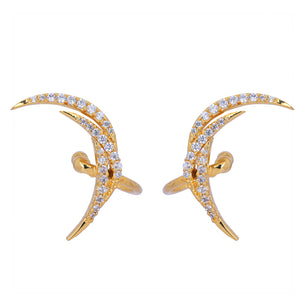 22k Gold Plated Jhilmil Opal Earclips