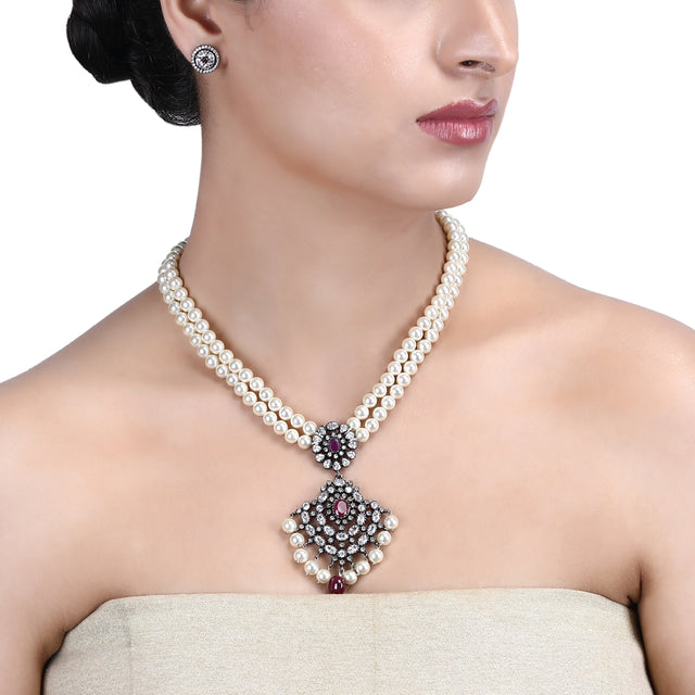 Megha Collection Meenu Zircon Necklace Set
