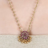 Megha Collection Meenakshi Zircon Necklace Set