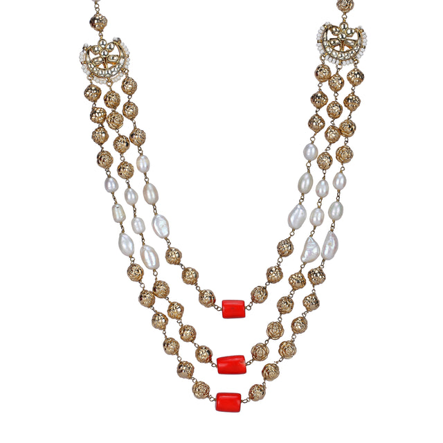 22k Gold Plated Divyam Vinora Necklace Set