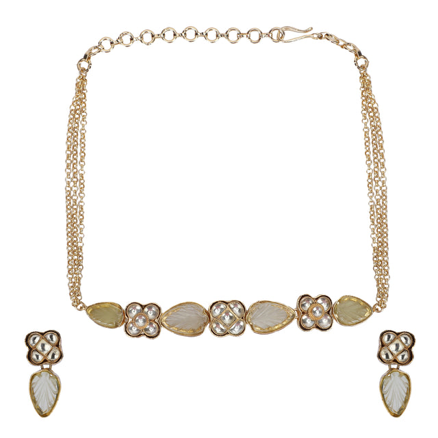 22k Gold Plated Divyam Ruvina Necklace Set