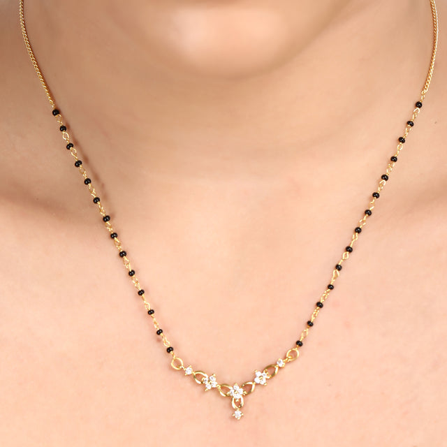 Suhag Puhup Zircon Mangalsutra Necklace