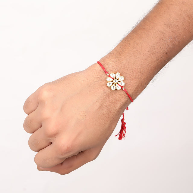 Round Kundan Rakhi